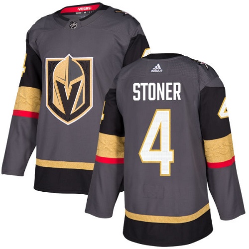 Adidas Men Vegas Golden Knights #4 Clayton Stoner Grey Home Authentic Stitched NHL Jersey->tampa bay lightning->NHL Jersey